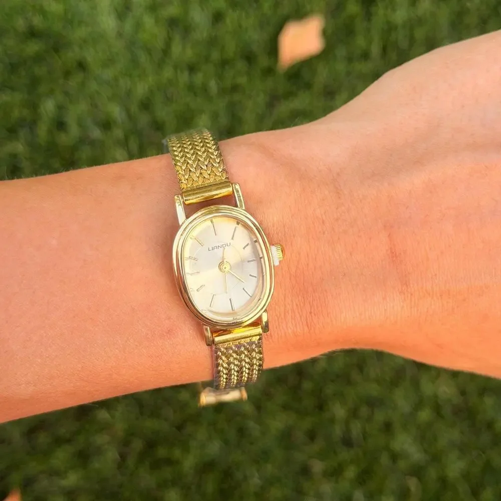 Womens Gold Vintage style mini watch
